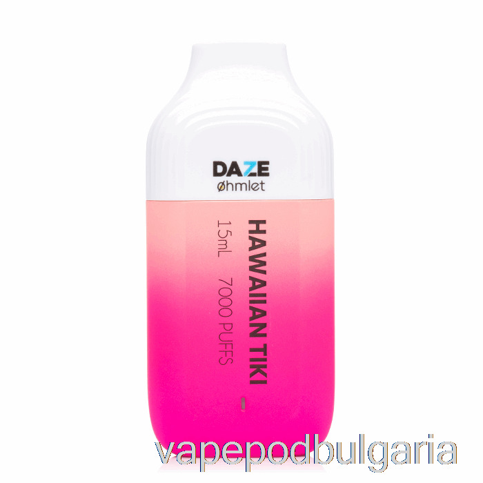 Vape 10000 Дръпки 7 Daze Ohmlet 7000 0% Zero Nicotine Disposable Hawaiian Tiki